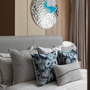 Grey And Blue Agate Pattern Bed Cushion Set - Staunton and Henry