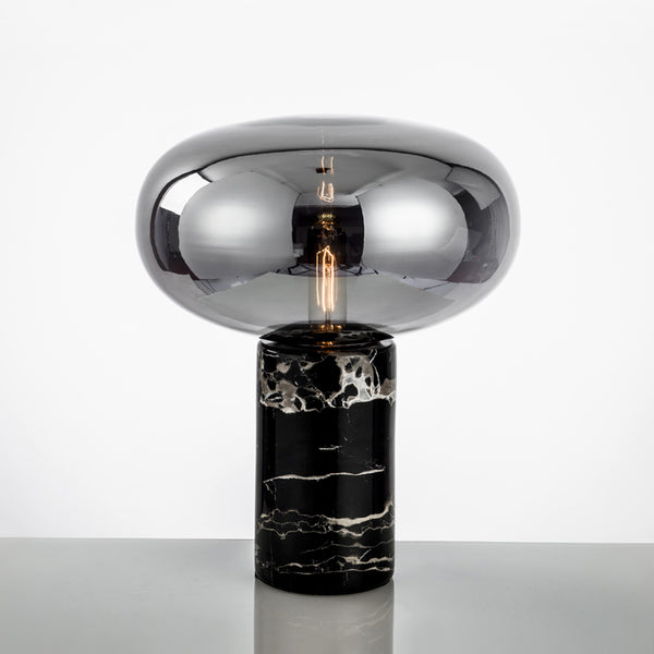 Joelle Oval Glass and Marble Table Lamp - Staunton and Henry