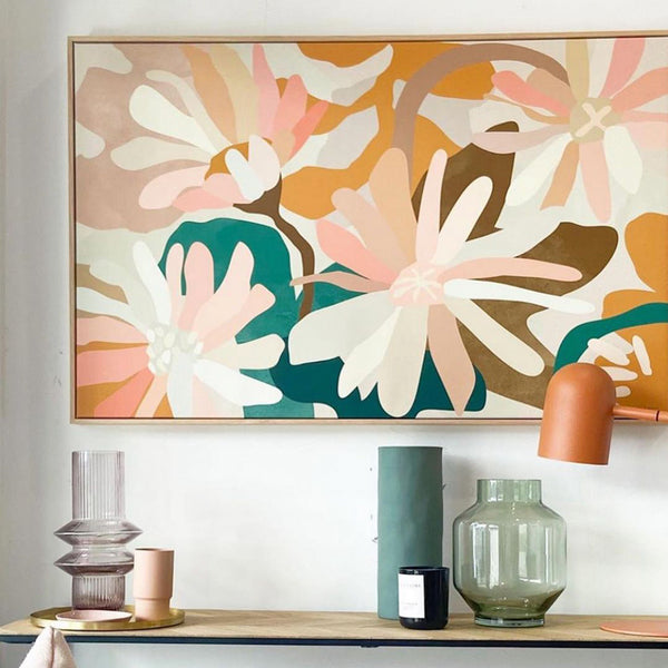 Colorful Flower Wall Art With Frame - Staunton and Henry