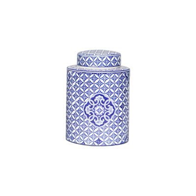 Blue and White Ceramic Urn Vase - Staunton and Henry