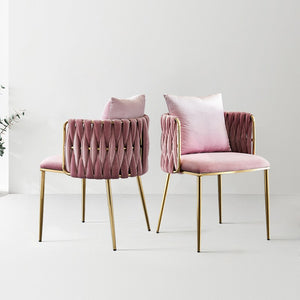 Macy Braided Velvet and Gold Dining Chair (Set of 2) - Staunton and Henry
