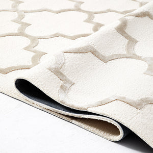 Caspar Cream Moroccan Pattern Wool Rug - Staunton and Henry