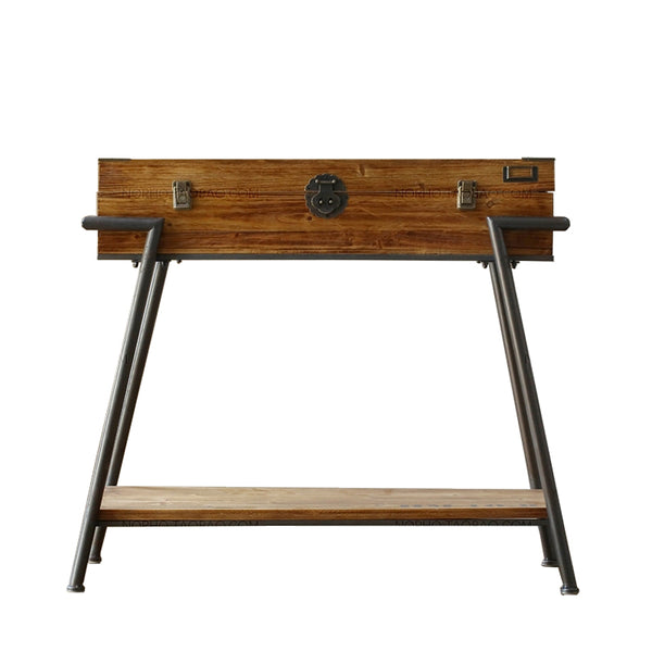 Vintage Style Wood & Steel Console Table Chest - Staunton and Henry