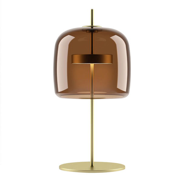 Stellar Modern Glass and Gold Table Lamp - Staunton and Henry