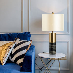 Uma Marble Table Lamp With Gold Trim - Staunton and Henry
