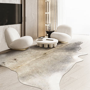 Premium Grey and Cream Faux Cowhide Rug - Staunton and Henry