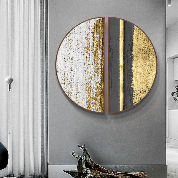 Modern Round Black and Gold Framed Wall Art - Staunton and Henry