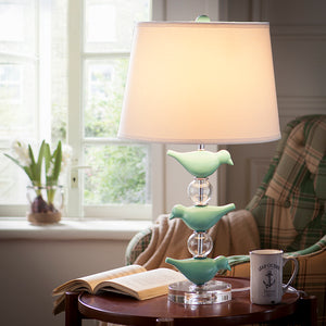 Modern Green Bird Crystal Table Lamp - Staunton and Henry