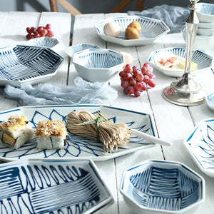 Modern Oriental Blue and White Serving Dish - Staunton and Henry