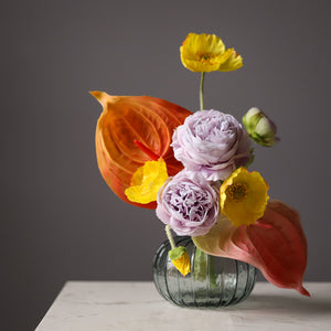 Faux Flower Bouquet with Glass Vase - Staunton and Henry