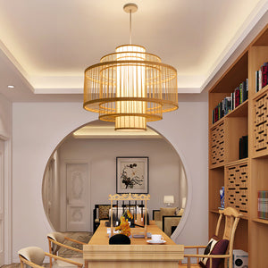 Modern Japanese Bamboo Cage Chandelier - Staunton and Henry