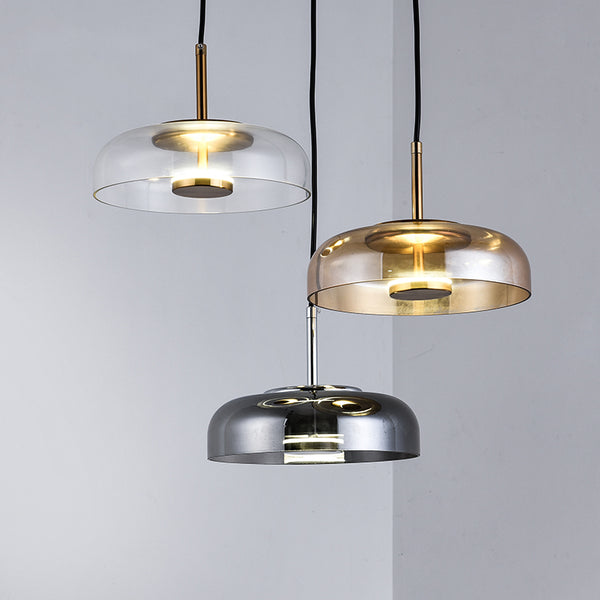 Future Deco Brass and Glass Ceiling Light - Staunton and Henry