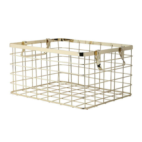 Square Gold Storage Basket - Staunton and Henry