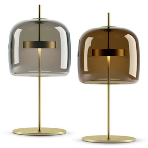 Stellar Modern Glass and Gold Table Lamp - Staunton and Henry