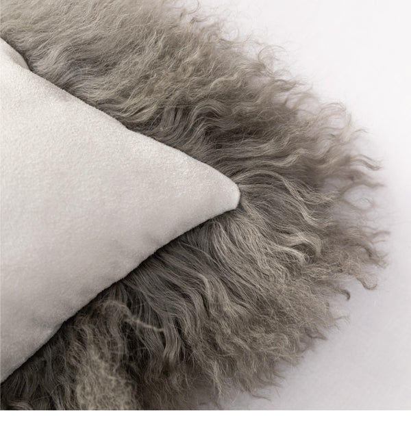 Plush Tibetan Wool Sheepskin Throw Cushion - Staunton and Henry
