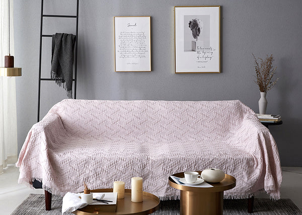 Nordic Muted Color Cotton Throw Blanket - Staunton and Henry