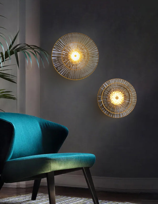 Flora Round Glass and Gold Wall Light - Staunton and Henry