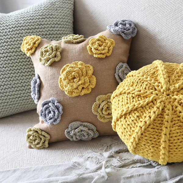 Flower Crochet Throw Cushion Cover - Staunton and Henry