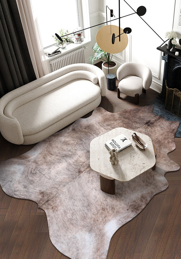 Premium Tricolor Brown Faux Cowhide Rug - Staunton and Henry