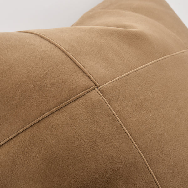 Faux Leather Khaki Throw Cushion - Staunton and Henry