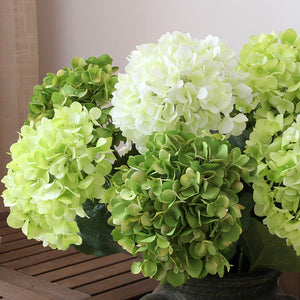 White Hydrangea Silk Flowers Stem - Staunton and Henry