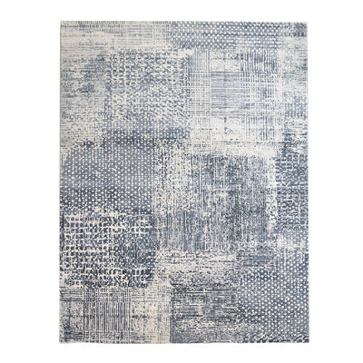 Abstract Pattern Blue and Beige Rug - Staunton and Henry