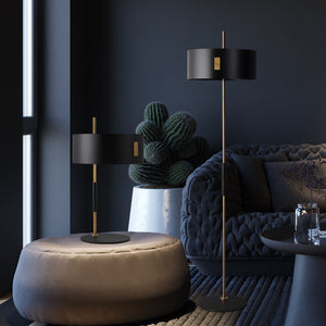Mondo Gold and Black Floor Lamp - Staunton and Henry