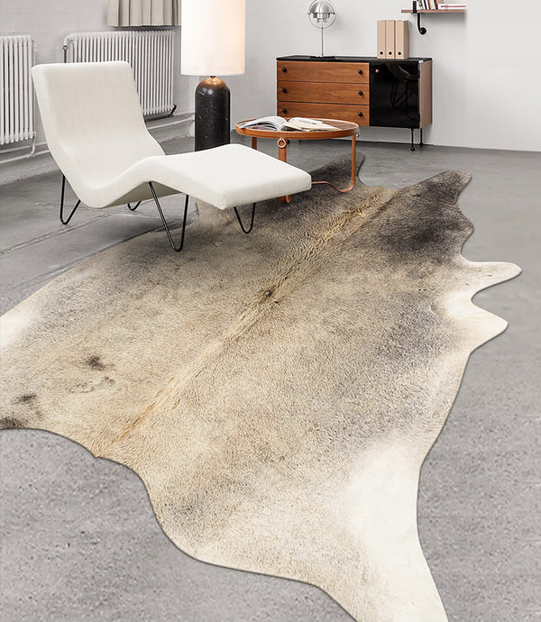 Premium Grey and Cream Faux Cowhide Rug - Staunton and Henry