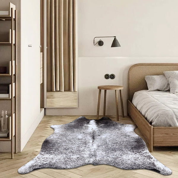 Premium Black Speckled Faux Cowhide Rug - Staunton and Henry
