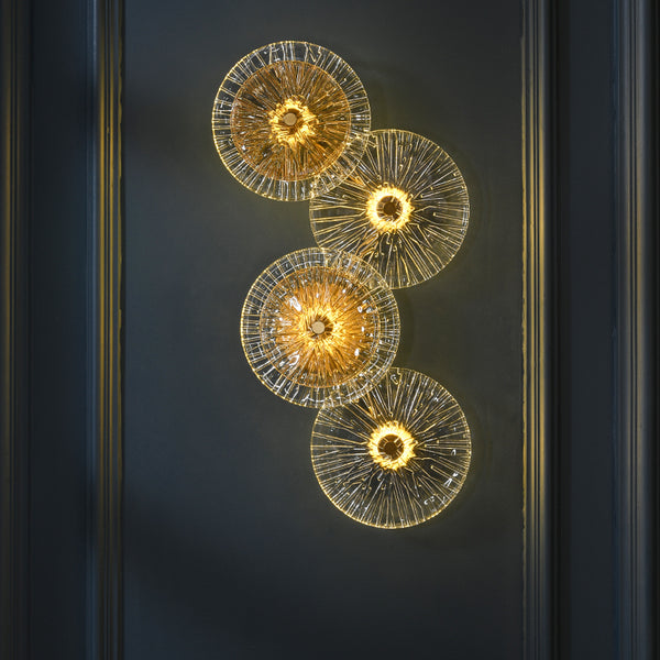 Flora Round Glass and Gold Wall Light - Staunton and Henry