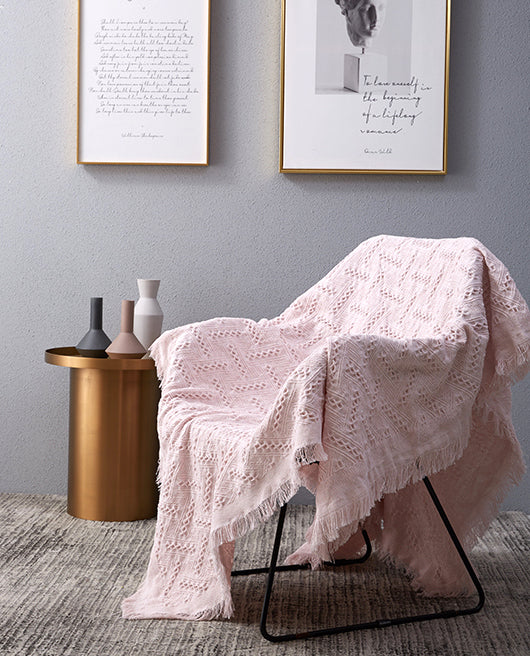 Nordic Muted Color Cotton Throw Blanket - Staunton and Henry