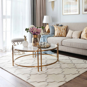 Caspar Cream Moroccan Pattern Wool Rug - Staunton and Henry