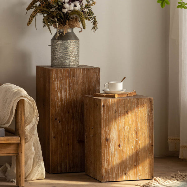 Wooden Block Side Table - Staunton and Henry