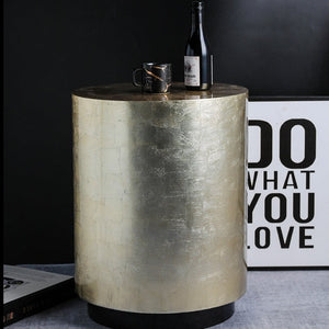 Modern Gold Drum Side Table - Staunton and Henry