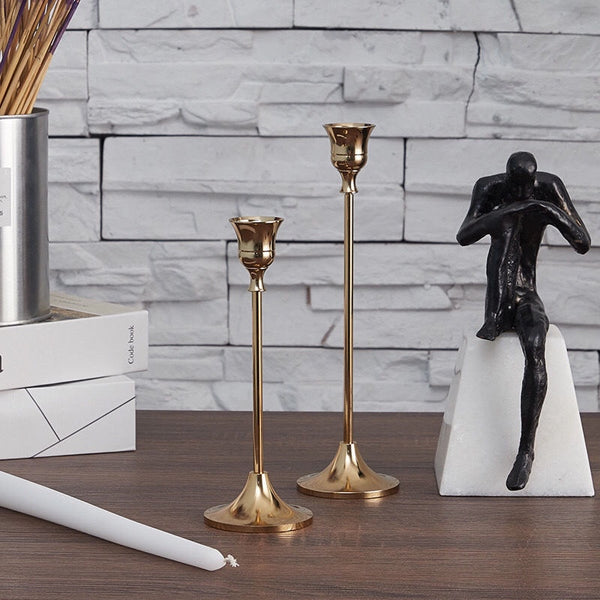 Slim Gold Candle Holder - Set of 3 - Staunton and Henry