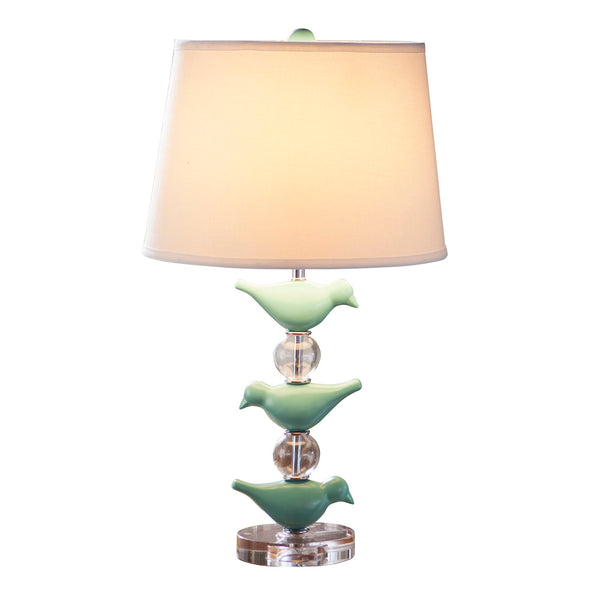 Modern Green Bird Crystal Table Lamp - Staunton and Henry