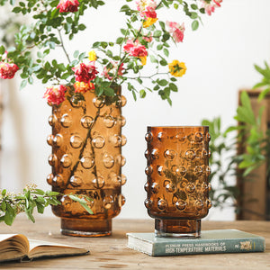 Hand-Blown Spotted Clear Glass Vase - Staunton and Henry
