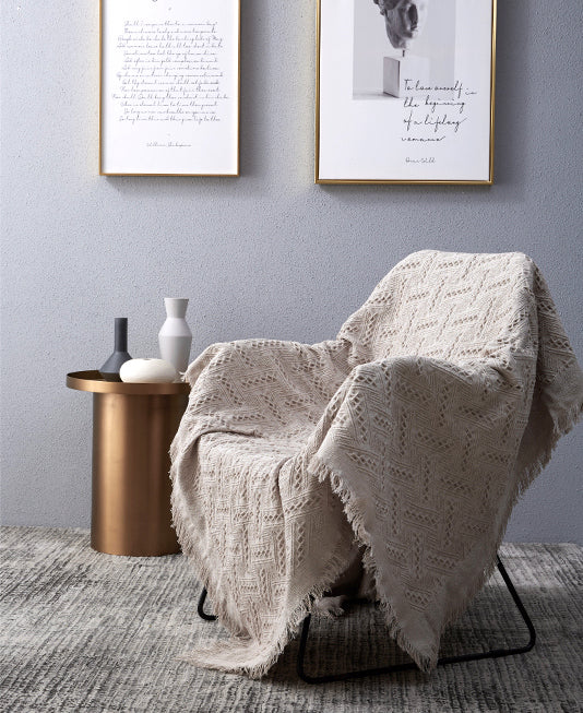 Nordic Muted Color Cotton Throw Blanket - Staunton and Henry