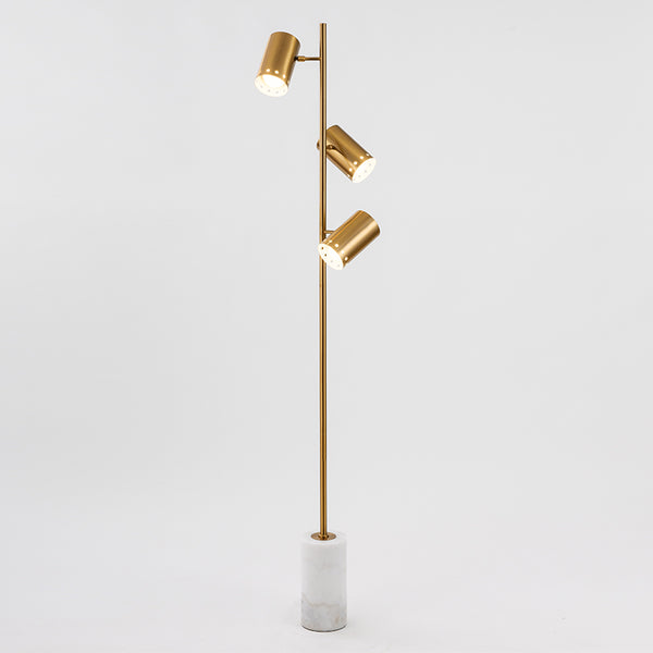 Franz Modern Gold Floor Lamp with Marble Base - Staunton and Henry