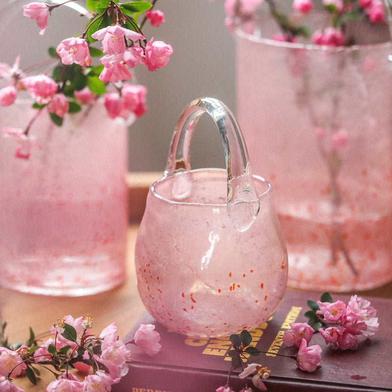 Pink Glass Purse Vase Modern Textured Bag Handbag Flower Fish Vases –  Bloomy Floral