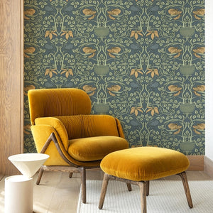 Orange and Green Floral Wall Mural - Staunton and Henry