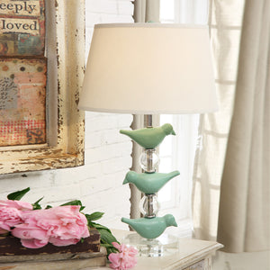 Modern Green Bird Crystal Table Lamp - Staunton and Henry
