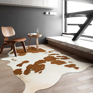 Premium White with Brown Spots Faux Cowhide Rug - Staunton and Henry
