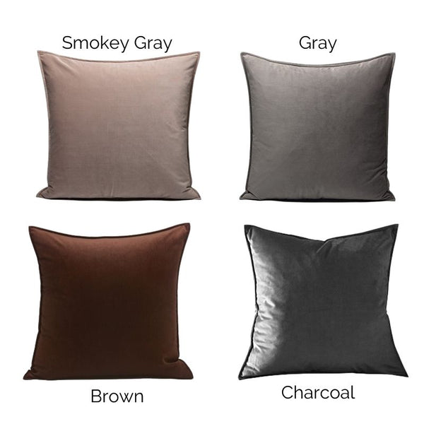 Anais Velvet Plain Throw Cushions - Staunton and Henry