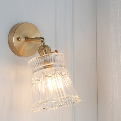 Vintage Glass and Brass Wall Light - Staunton and Henry