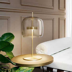 Stellar Modern Glass and Gold Table Lamp - Staunton and Henry