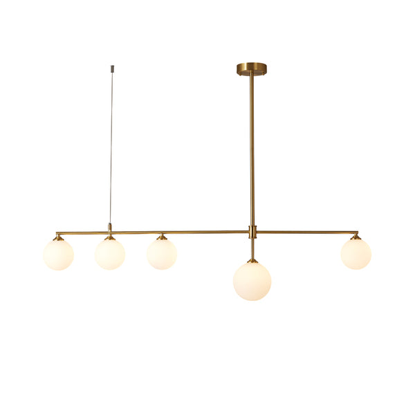 Minimalist Gold and Glass Island Chandelier - Staunton and Henry