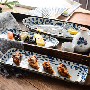 Akari Blue and White Japanese Sushi Dish - Staunton and Henry