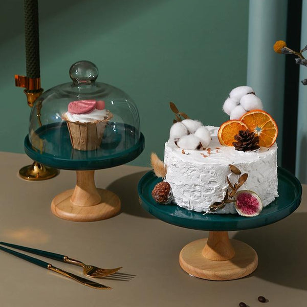 Wooden Cake Plate With Dome - Staunton and Henry