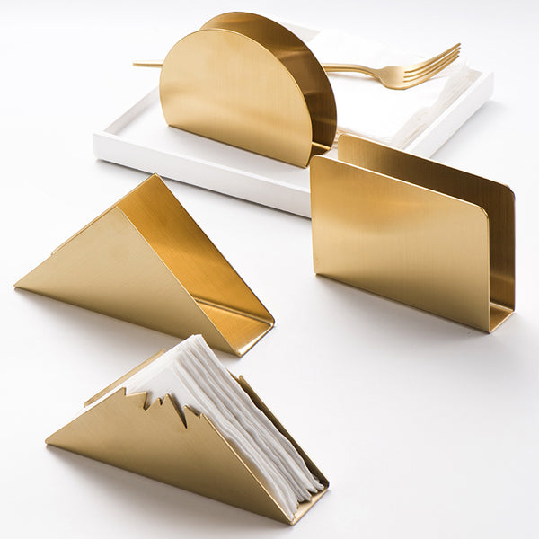 Triangular Gold Napkin Holder - Staunton and Henry